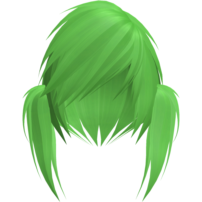 emo scene vkei green moe pigtails