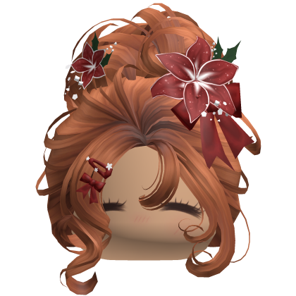 ♡ Christmas Flowery Bun Updo (Ginger)