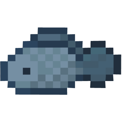 8-bit fish snack in mouth