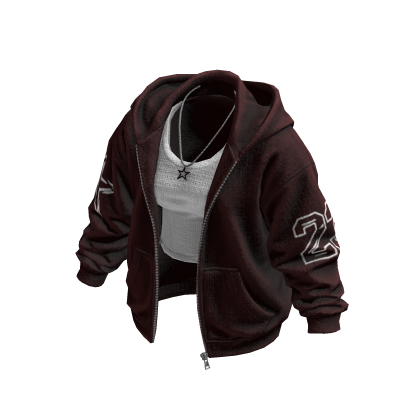 Burgundy Oversized Zip Up w/ Tank Top