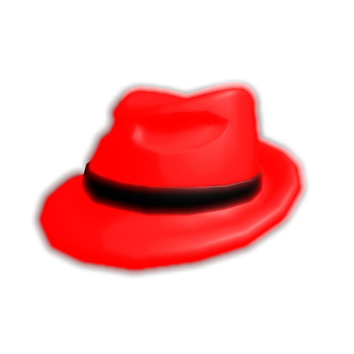 Glowing neon classic red fedora
