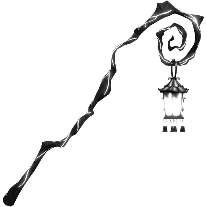 Glowing Twisted Halloween Lantern Staff - White