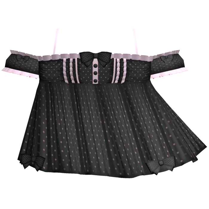 Adorable Black and Pink Polka-Dot Ruffle Dress