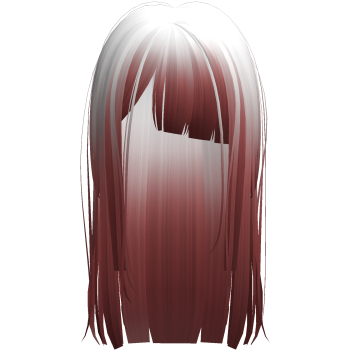 White Red Long Messy Goth Short Bangs Horror Hair