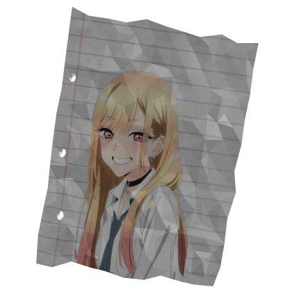 marin kitagawa cute blushing paper drawing mdud Roblox item