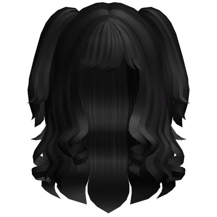 Cute Swirly Curled Pigtails (Black)
