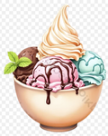 Ice Cream Scoop (Mint, Strawberry, Vanilla)