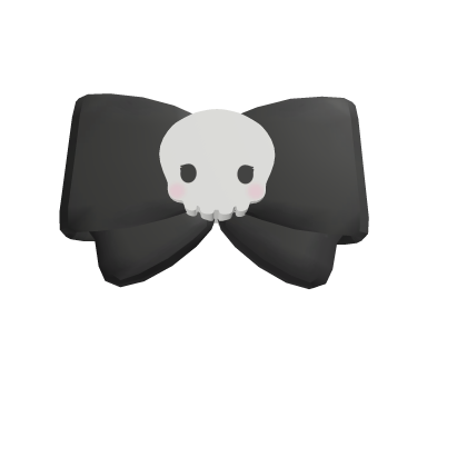 Kawaii Grunge Skeleton Hair Black Bow Roblox item