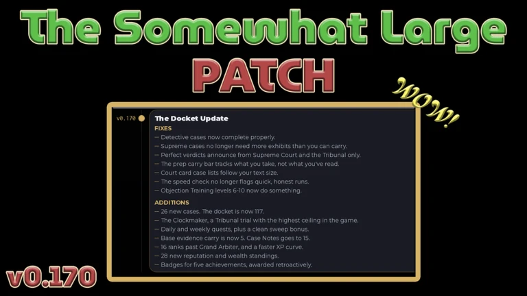 NEW LARGE PATCH!