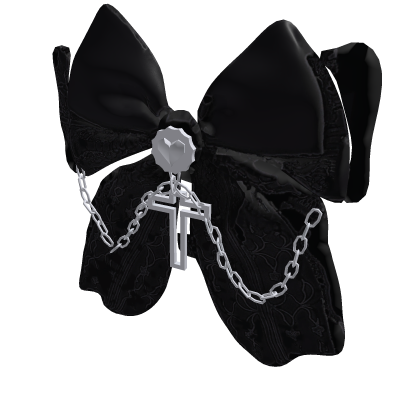 Midnight Black Gothic Coquette Hair Bow