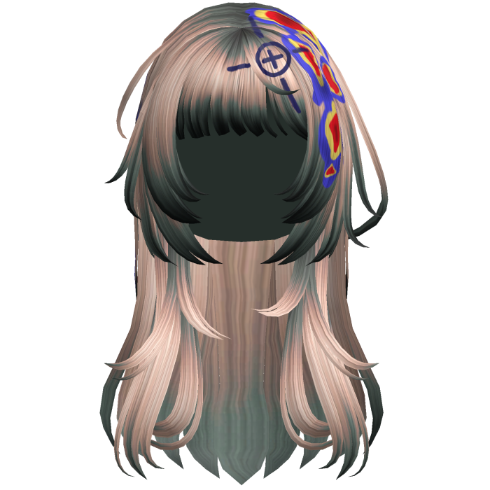 Blond Teal Heatwave Crosshair Punk Flowy Girl Hair