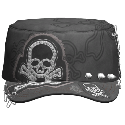 Grunge Punk Skull Cap Grey