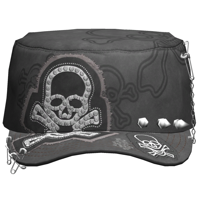 Grunge Punk Skull Cap Grey