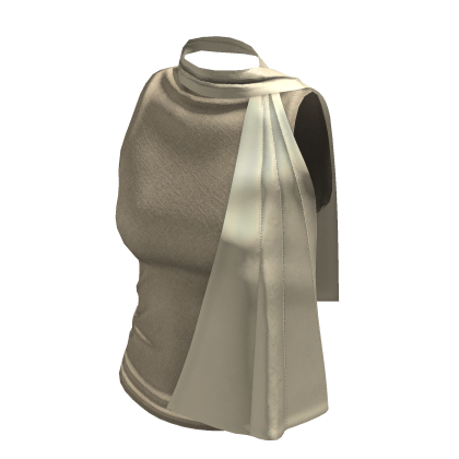 Cream Chic Sleeveless Tank Top with Scarf