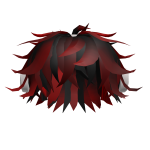 Black & Red Fluffy Hair With Headphones