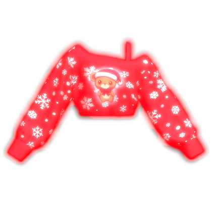Glowing Emissive Off Shoulder Christmas Cropped