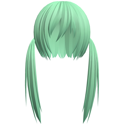mint razor cut low pigtails