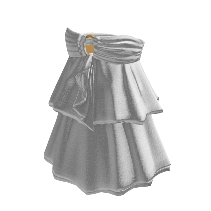 Tiered Skirt with Side Drape (White)