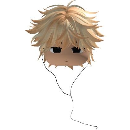 Y2K emo boy with headphones, blonde hair