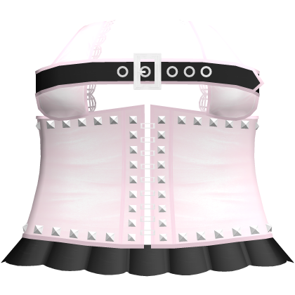 emo gothic studded corset dress in pink/black Roblox item