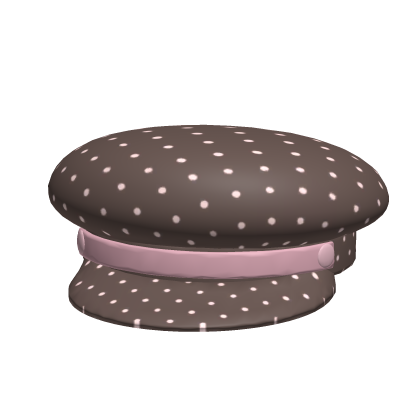Cute Brown & Pink Polka Dot Beret Hat