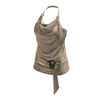 💗Y2K LONG HALTER NECK TOP_BEIGE thumbnail