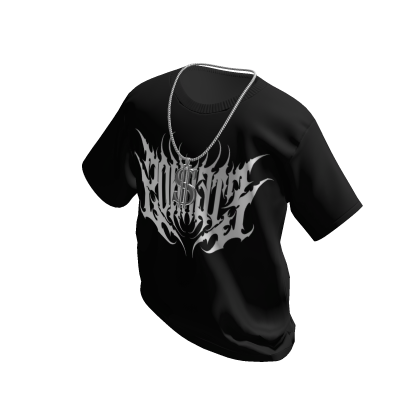 Black Eternos T-Shirt with Silver Dollar Chain thumbnail