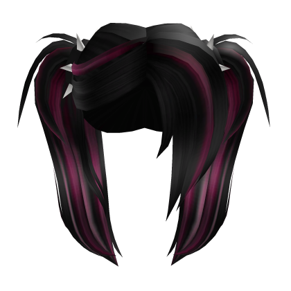 Black & Pink Emo Rockstar Pigtails Roblox item