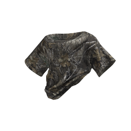 Y2K Off Shoulder Tucked Shirt Camo