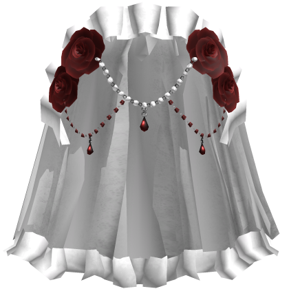 White Gothic Red Rose Dark Jewelry Veil Roblox item