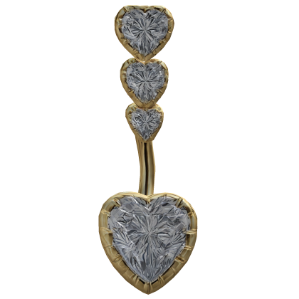 Gold Heart Belly Ring