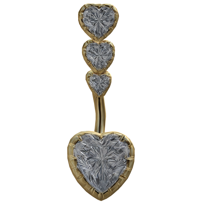 Gold Heart Belly Ring