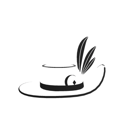 Glowing Cavalier Hat White Black Roblox item render