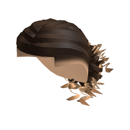 Blonde Highlights Brown Curly Man Bun Roblox item