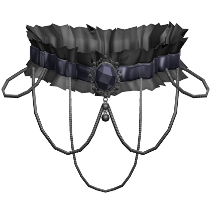 Navy Blue Gothic Ruffle Choker