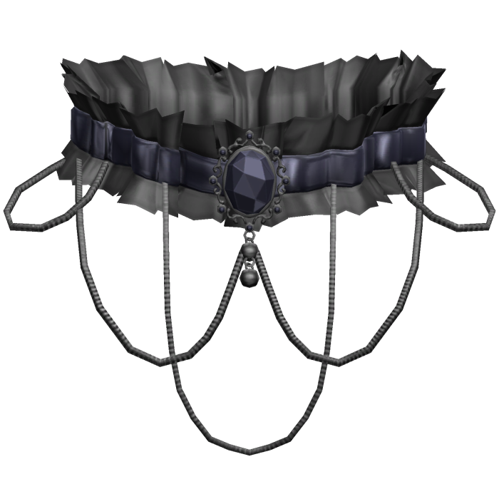 Navy Blue Gothic Ruffle Choker
