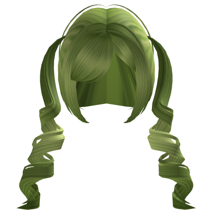 Soft Pigtail curls in Green
