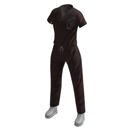 Brown Scrub with Stethoscope 