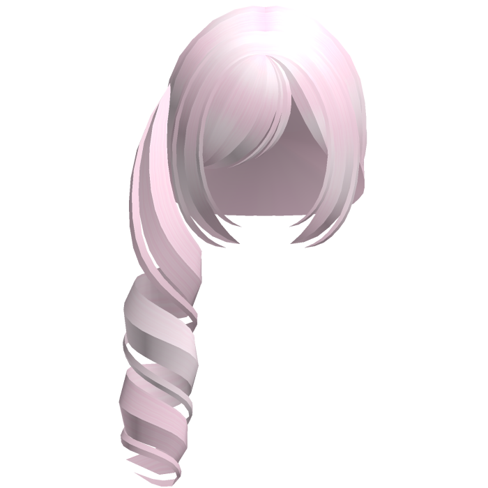 🤍 kawaii curly side ponytail pink