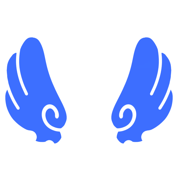 ♡ Cute Upward Sticker Angel Wings in Dark Blue