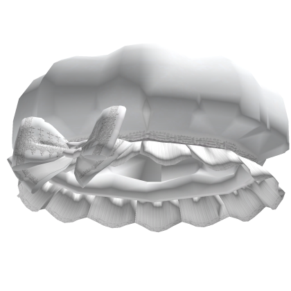 egl lace beret bucket hat w/ lace ribbon [white] Roblox item