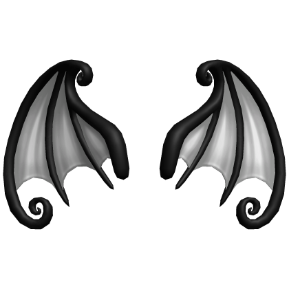 Black and White Swirly Bat Wings