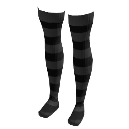 Thigh High Striped Black Socks thumbnail