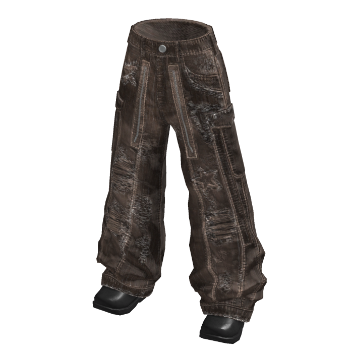Distressed Baggy Cargo Pants (Brown)