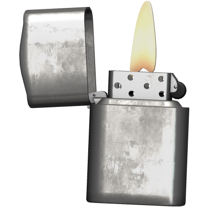 Silver Grunge Lit Lighter