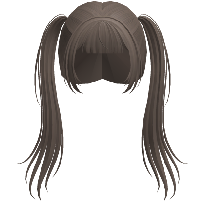 ꒰♡꒱ kawaii brown long anime twintails Roblox item