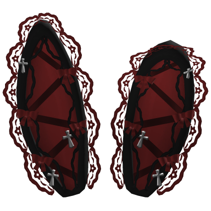 🎀 Gothic Cross Lace Bunny Ears Bows Crimson Red