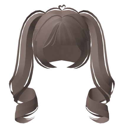 ୨ ♡ ୧ long straight hime curl pigtails brown Roblox item
