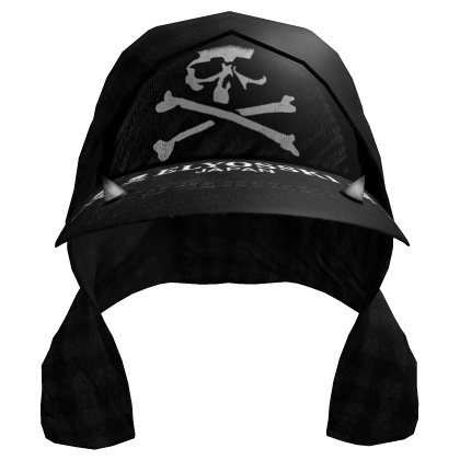 Black Y2k Skull Cap W Headscarf Roblox item