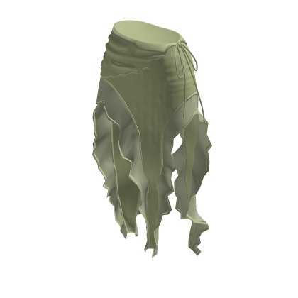Fairy Grunge Distressed Midi Skirt (Green)